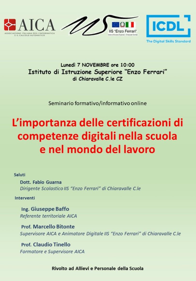 Locandina Seminario certificazioni informatiche AICA page-0001